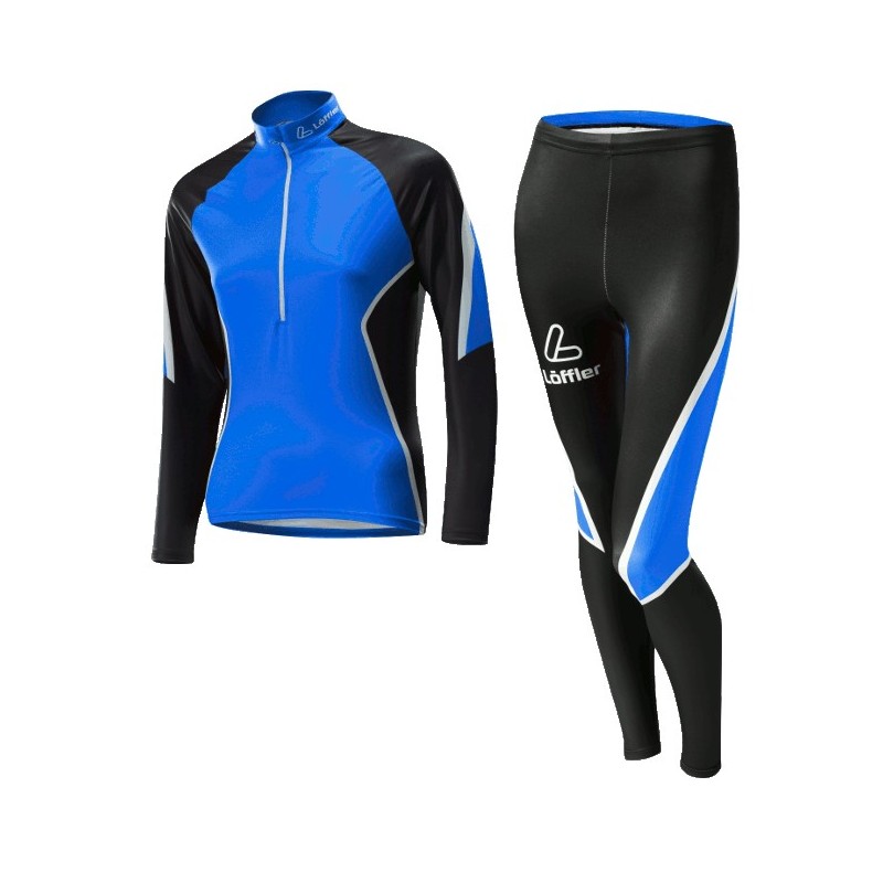 Löffler Damen Langlauf Rennanzug Teamline schwarz-royal